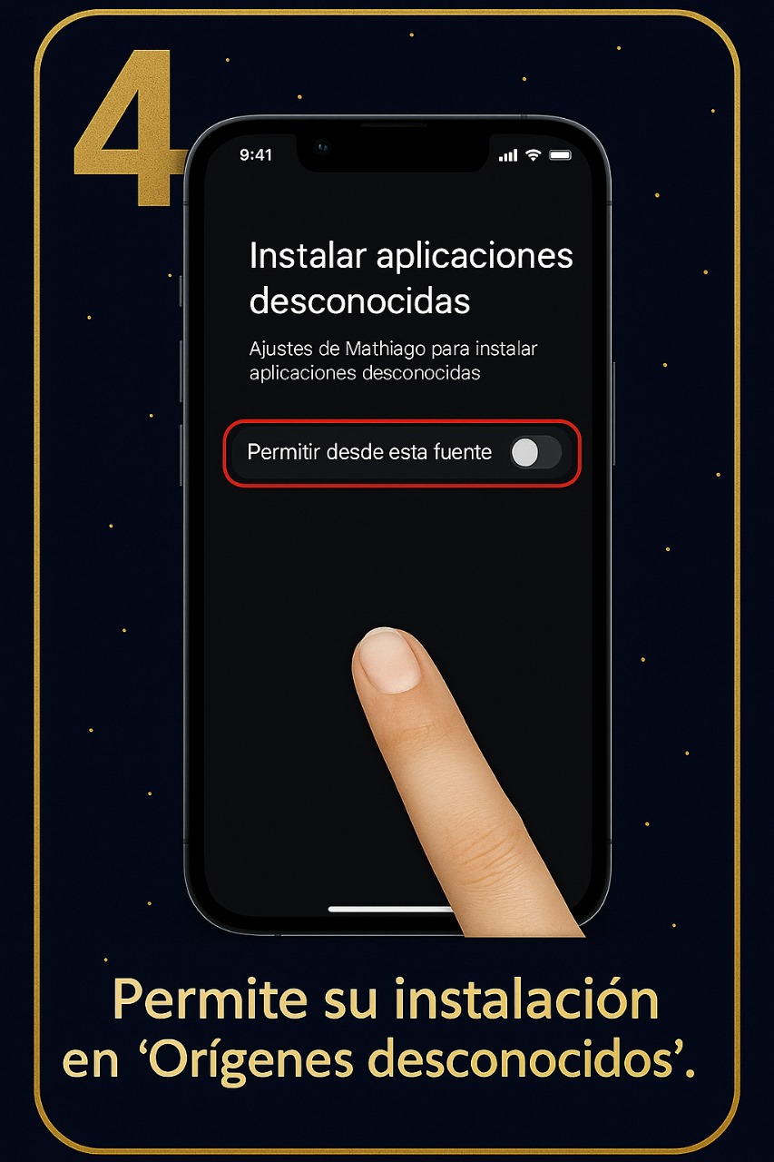 Paso 4: Permitir apps de origen desconocido