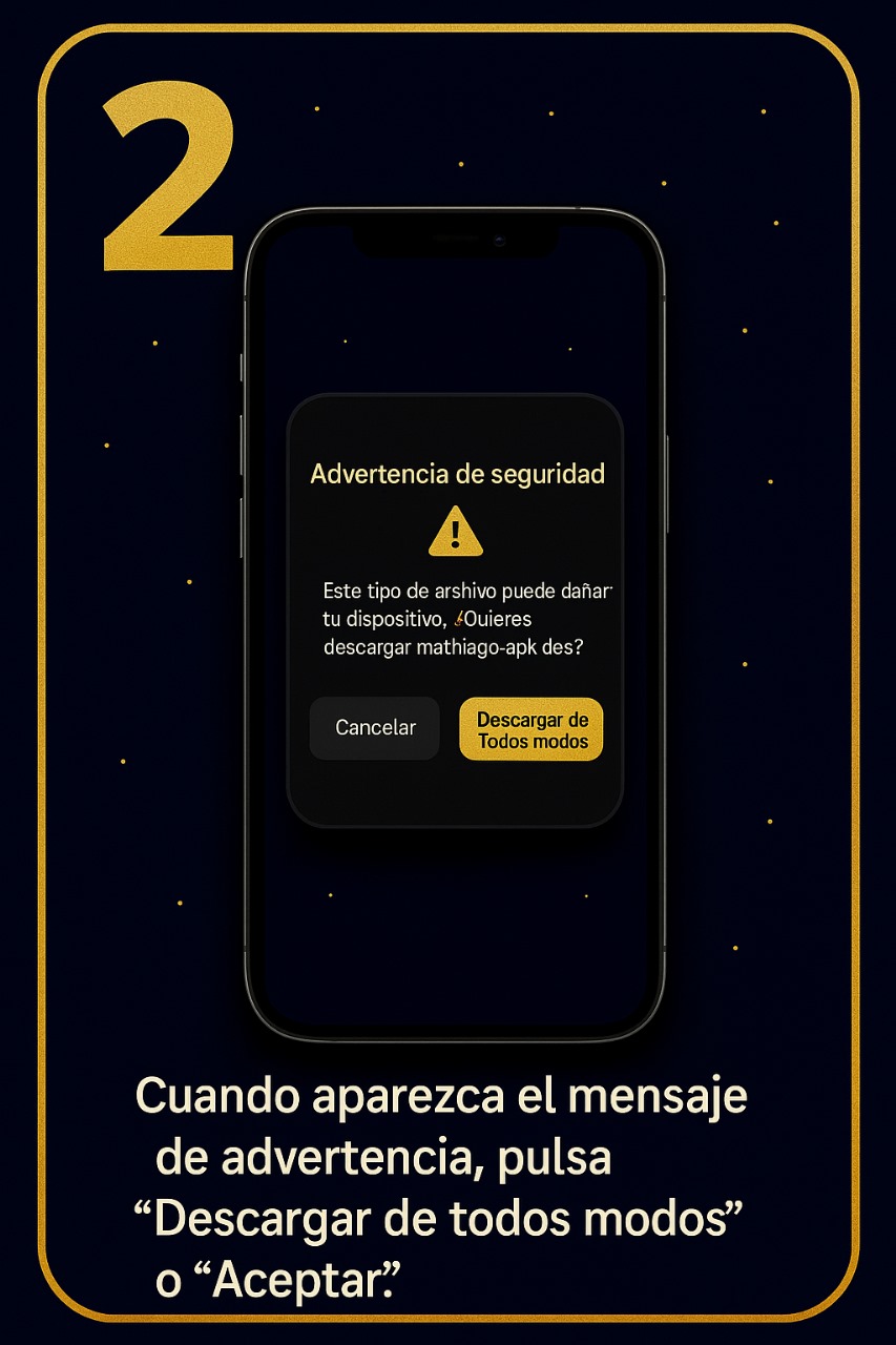 Paso 2: Advertencia de seguridad APK
