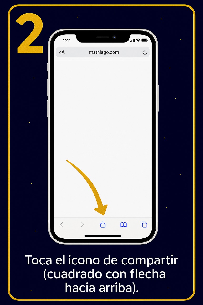 Paso 2: Icono de compartir en Safari